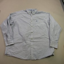Ariat Shirt Mens XL Long Sleeve Button Front Stripes Blue Pocket Pro Series