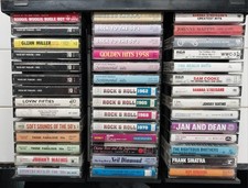Lot Of 42 Cassette Tapes W/ Storage Case 50's 60's Sinatra Mathis Supremes