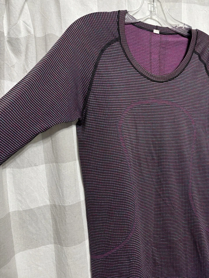 Top Lululemon Swiftly Tech manga larga cuello redondo rosa paraíso para mujer talla 10 Foto 3 de 4