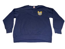 VTG Mickey Inc Blue Walt Disney World L/S Crewneck Sweatshirt Mens Size Large L