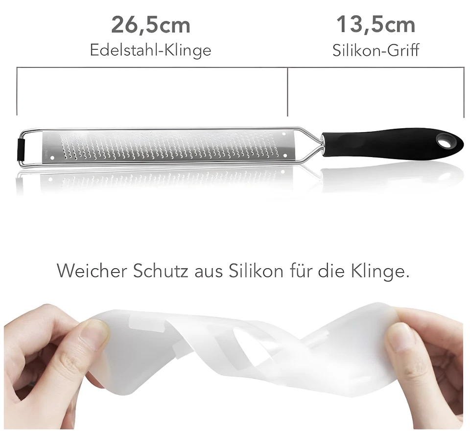 AVANA Zester Reibe aus Edelstahl mit Schutzabdeckung Käsereibe Handreibe Raspel - Bild 2 von 4