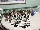 Eight GI Joe 12" Action Figures Fatigue/outfit Pawtucket w/lots of accessories