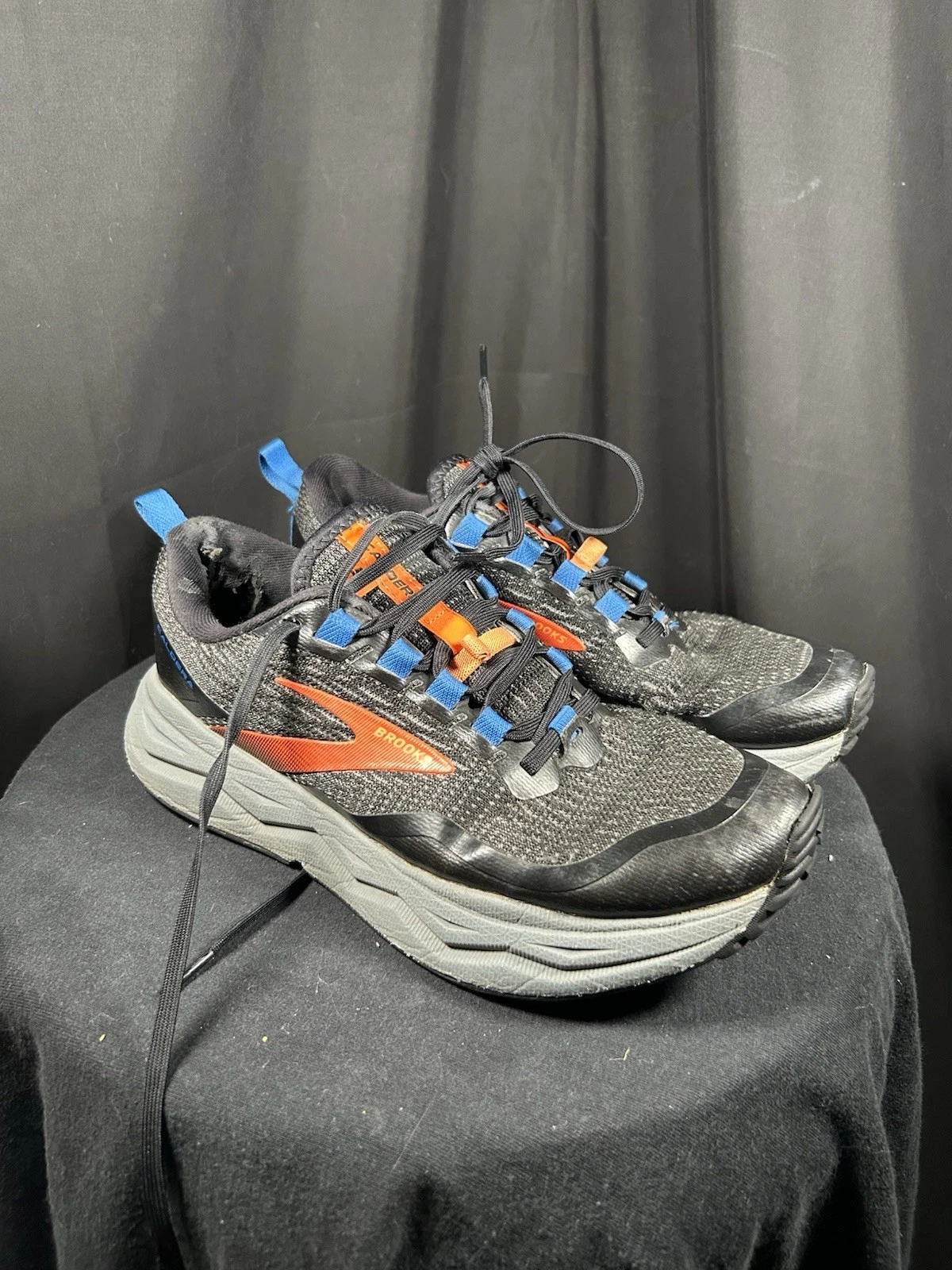 Brooks Caldera 5 Trail Running/Hiking Shoes Black/Orange/Blue US Men 7 Outdoor