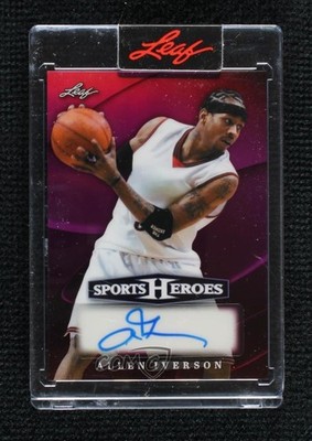 2026 Leaf Sports Heroes Pink Prismatic /4 Allen Iverson #BA-AI1 Auto HOF 9cf