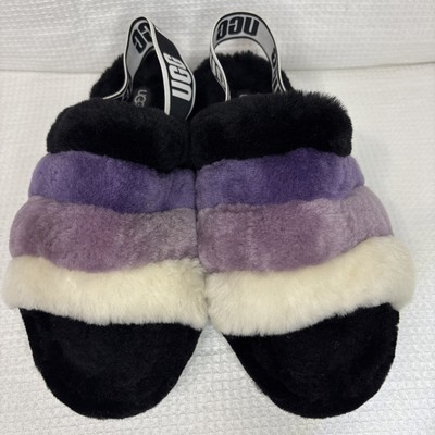 UGG FLUFF YEAH SLIDE VIOLET MULTI SHEEPSKIN SLIPPER ,SANDALS  US 10/ EUR 41
