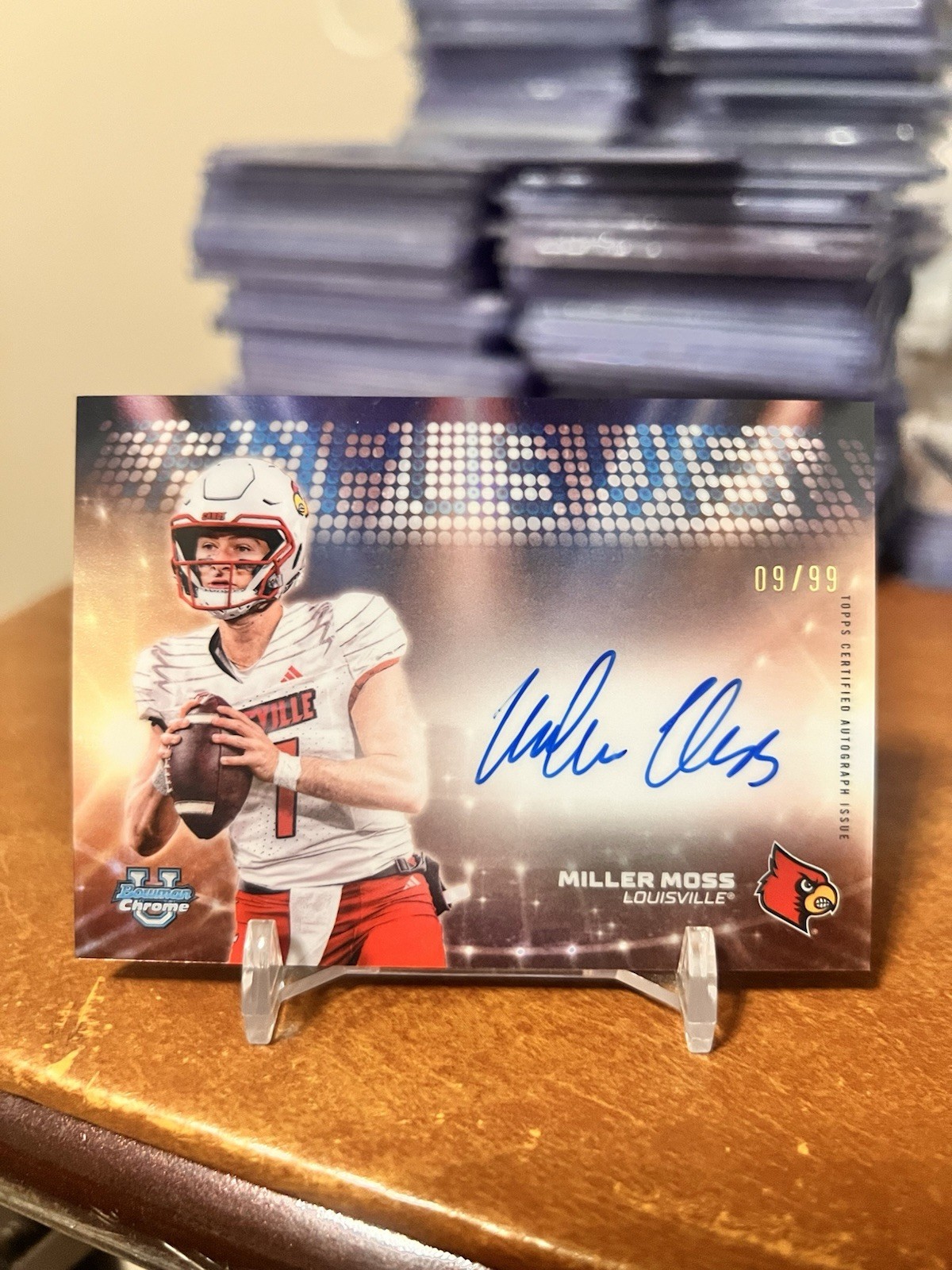 2025 Bowman Chrome U- MILLER MOSS Campus Visit 02/99 1st On Card Ssp Auto