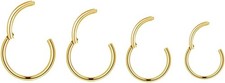 4Pairs/Pcs 18G Surgical Steel Hinged Clicker Segment Nose Rings Hoop Helix...