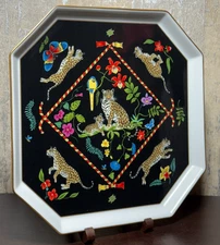 Lynn Chase Jaguar Jungle Octagonal Serving Tray Wildlife Leopard Art