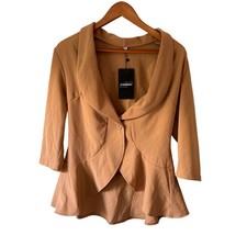 Kohl's Light Brown 3/4 Sleeve Single Button Blazer Women's Medium NWT