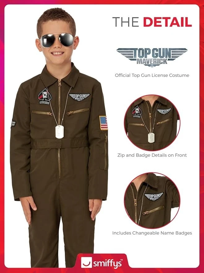 Smiffys Official Top Gun Maverick Boy's Childs Fancy Dress Costume L 10-12 - Image 4 of 4