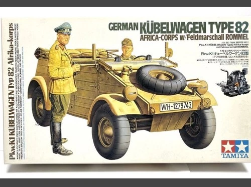 VW Type 82 Kubelwagen Africa Corp w/Rommel Tamiya  1/16 36202