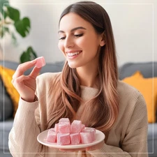 Eastanbul Natural Rose Flavored Turkish Delights Candy, Vegan Candy, 8.8oz