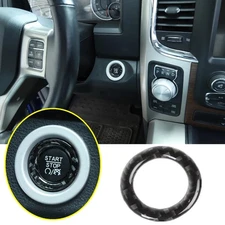 Fit For 2010-2017 Dodge RAM 1500 Carbon Fiber One-Button Start Switch Cover Trim