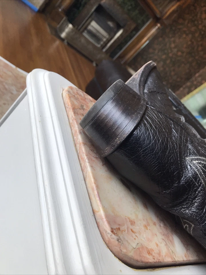 Botas de Vaquero Lucchese 1883 para Mujer 7B, Cuero Negro, Costuras Blancas, Clásicas Foto 4 de 4