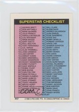 1989 O-Pee-Chee Super Star Sticker Backs Peeled Checklist Cards 1-67 #67 6i4