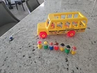 Vintage 1980’s Fisher Price Yellow School Bus #192 W/ 7 Little People Figs