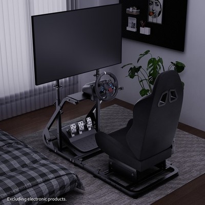 Hottoby Racing Simulator Cockpit With Seat & Monitor Stand Fit Logitech G29 G920