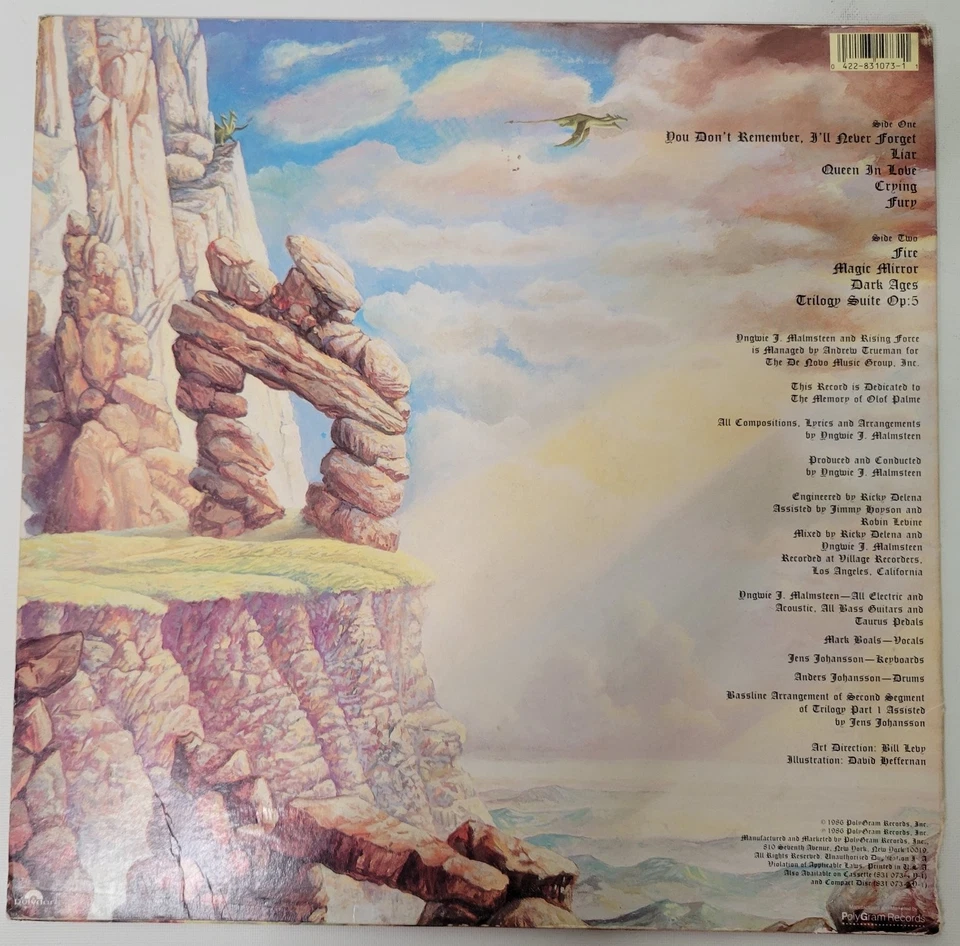 Yngwie J. Malmsteen - Trilogy LP Record 1986 PolyGram Metal 33RPM - Image 3 of 4