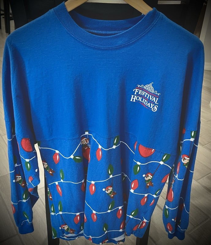 Disney Parks Festival Of The Holidays Spirit Jersey Adult Small Chip Dale Epcot