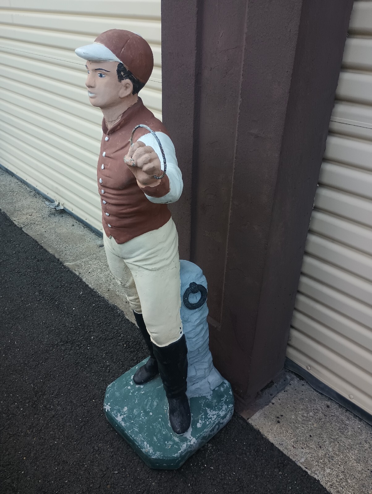 42" Tall Cement Lawn Jockey Hitching Post Antique eBay