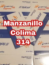 Telcel Mexico Sim Card LADA 315 de Manzanillo Colima  Mexico 