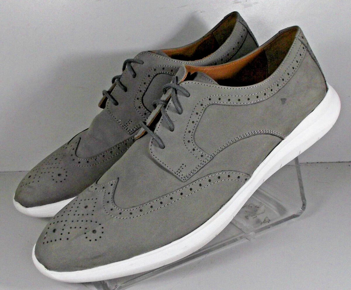 Chaussures Johnston & Murphy Homme 8.5 - Baskets Oxford En Daim Gris, Style Brogue