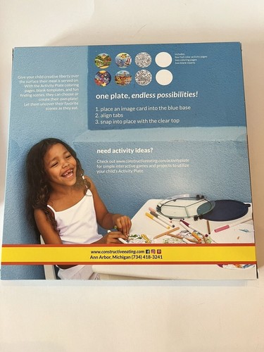 Constructive Eating Plates Set Of 2 Children’s Activity Divided Dinnerwear - Picture 3 of 3