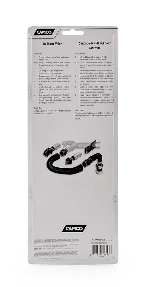 Repuesto de válvula de alcantarillado RV de 3 pulgadas para tanques de agua gris negro Foto 4 de 4