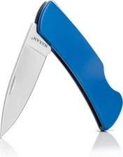MAXAM Stainless Steel Lockback Folding Pocket Knife - Blue - 3.5"