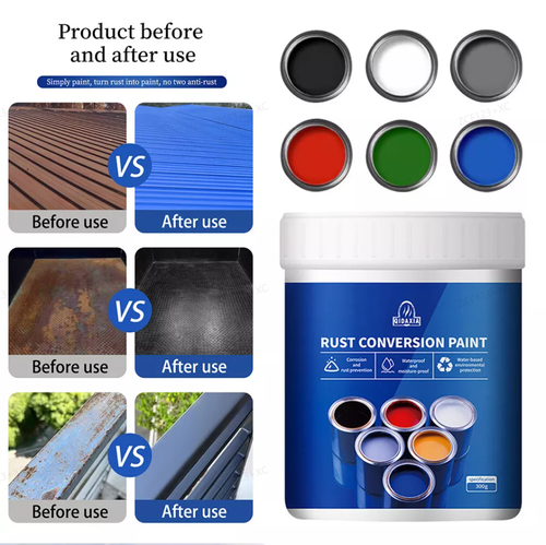 500g Rust Conversion Paint Metallic Paint for Metal Rust Converter Weatherproof - Picture 3 of 22