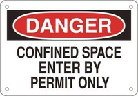 15h986 Sign, 7x10, Confined Space, Plastic 15h986 Sign, 7x10, Confined Space, Plastic
