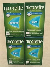 4 x Nicorette Nicotine Gum 2mg, 105 Pieces Extreme Chill Mint (No tarrifs)