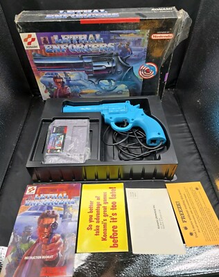 Lethal Enforcers Super Nintendo SNES Game Gun Big Box CIB Complete Justifier