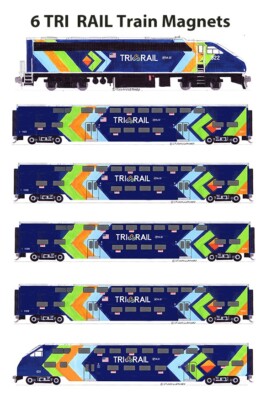 Tri Rail Miami Commuter Train Current Paint Scheme 6 magnets Andy