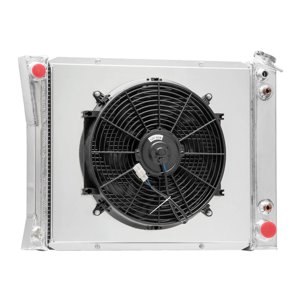 4 Row Radiator+Shroud Fan For 1985-93 92 Chevy G10 G20 C20/ GMC G1500 C2500 4.3L - Image 2 of 4