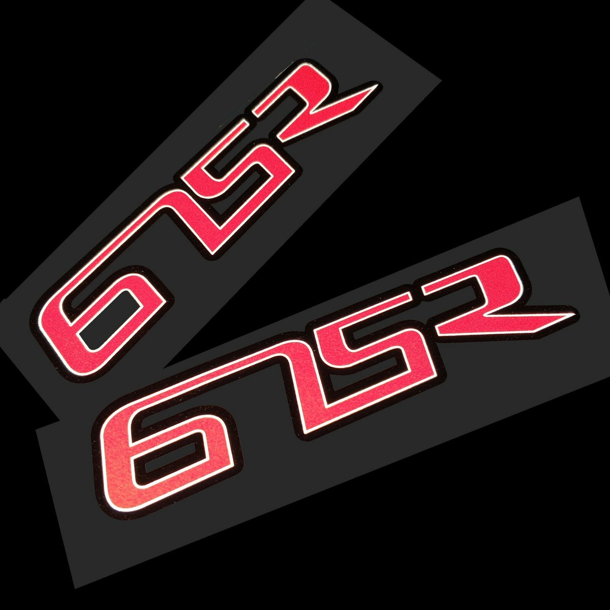 Street triple 675 R REFLECTIVE graphics stickers decals x 2 red