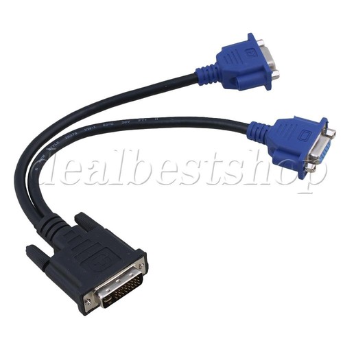DVI24+5 DVI-Male To Dual 15 pin VGA 