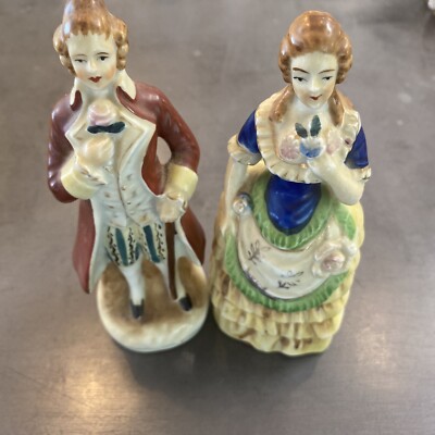 Lot of 2 Hadson 6  Porcelain  Figurines Handpainted  Made In Occupied Japan