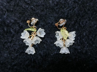 Lilie des Dorfes matt Harz handgefertigt Hänger Ohrhänger Clip Ohrringe, 3,2 cm