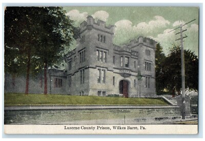 1910 Luzerne County Prison Building Wilkes Barre Pennsylvania PA Posted Postcard