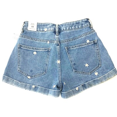 【BAON】24SS★ [BAONHAUS] Kumon Flower Denim Shorts PacSun Raining Daisy Denim Mom Shorts Size XS / 23