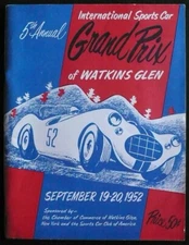 1952 5th Watkins Glen Sports Car Grand Prix Road Race Program SCCA