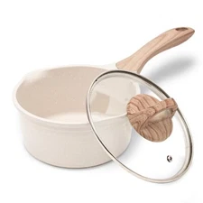 2 Quart Sauce Pan with Lid Non Stick Small Pot with Coating Masterclass Cookw...