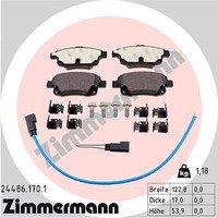 Zimmermann 24486.170.1 Bremsbelagsatz, Scheibenbremse FüR Ford