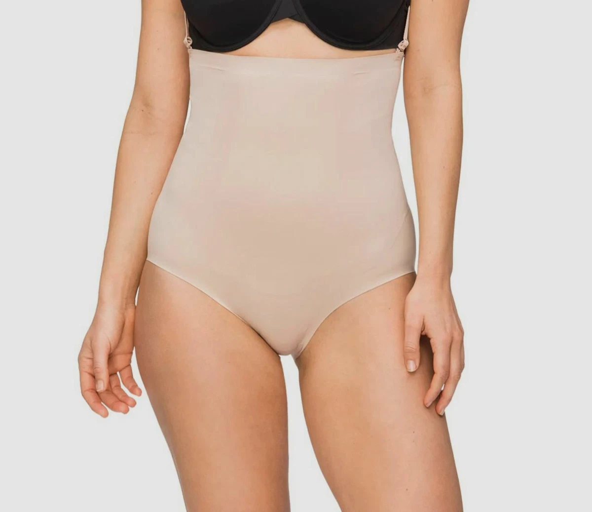 $70 Nancy Ganz Women's Beige Body Define High-Waisted Briefs Shapewear Size  L