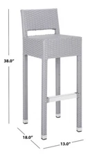 Safavieh Landry Indoor - Outdoor Bar Stool, Reduced Price 2172705627 FOX5212D