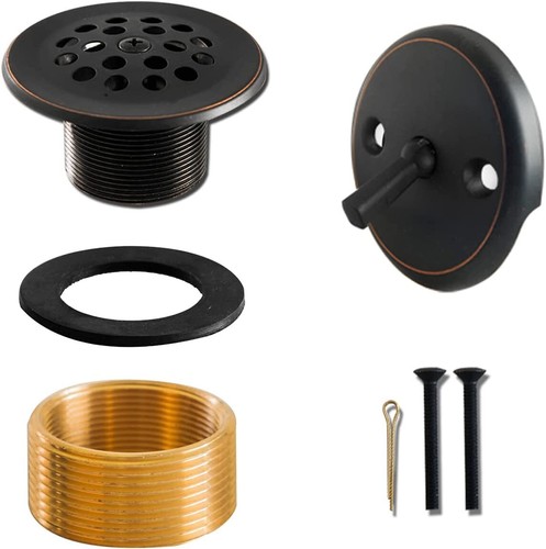 Trip Lever Bathtub Drain Assembly Stopper Kit Fit for 1-1/2" 1-5/8" Strainer - Afbeelding 1 van 13