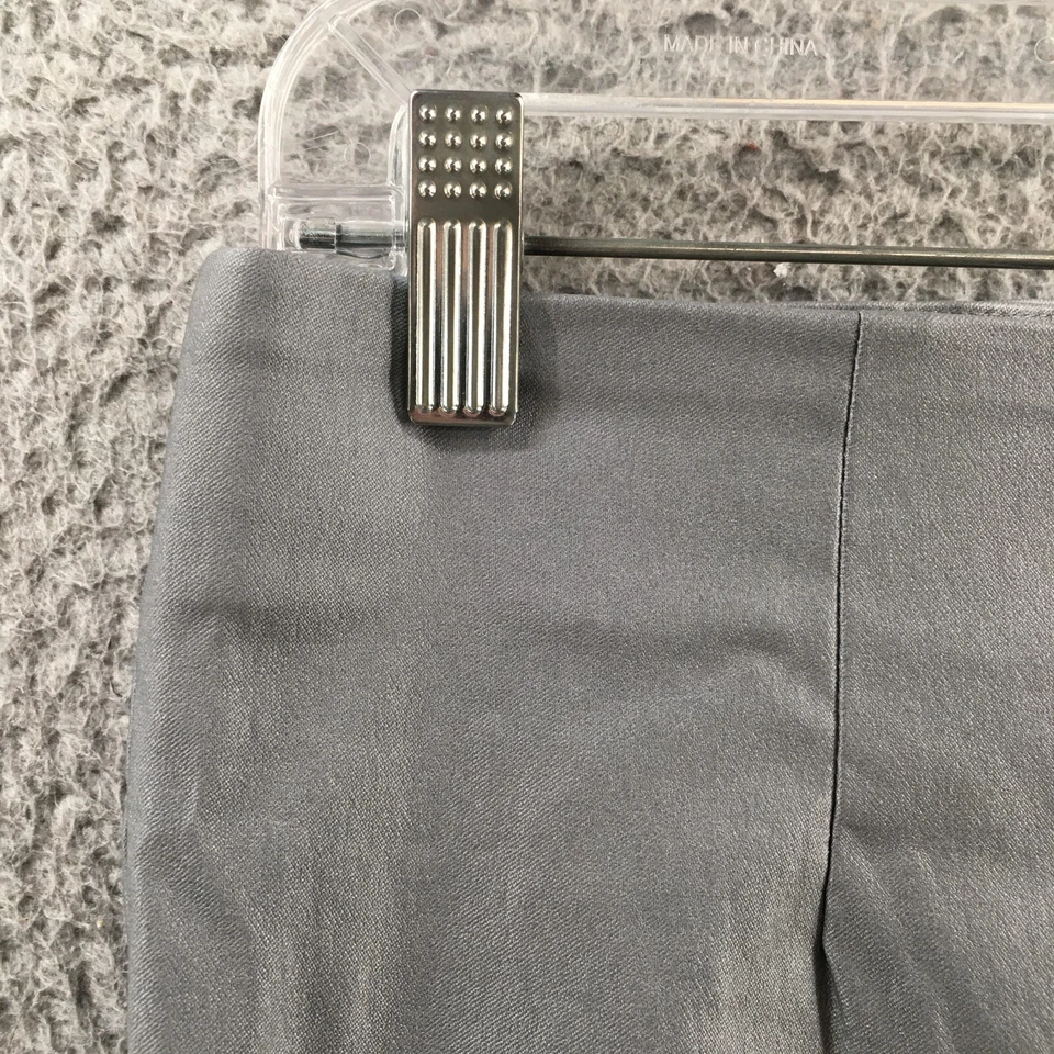 Pantalones al tobillo tribales para mujer 10 grises pierna recta dobladillo abertura 1565T-7059 NUEVO Foto 3 de 4