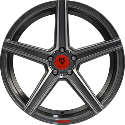 mbDESIGN Felge KV1 DC 9,5x19 Zoll LK 5x114,3 ET35 ML 75.0 Grau glänzend lackiert