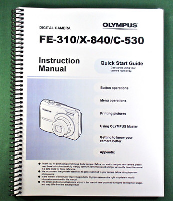 Olympus FE-310 Instruction Manual: 68 Pages and Protective Covers!